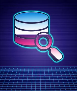 Retro style Server, Data, Web Hosting icon isolated futuristic landscape Stock Illustration