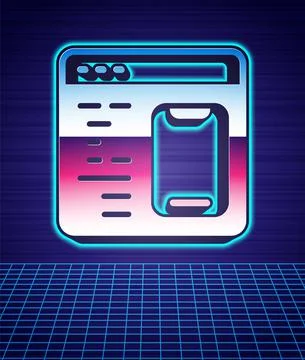 Retro style Software, web developer programming code icon isolated futuristic 스톡 일러스트