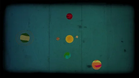 Retro Style - Solar System Animation Stock Footage