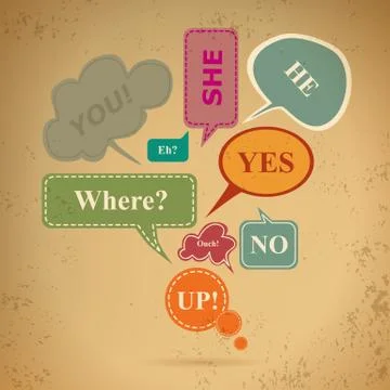 Retro style speech bubbles Illustrazione stock