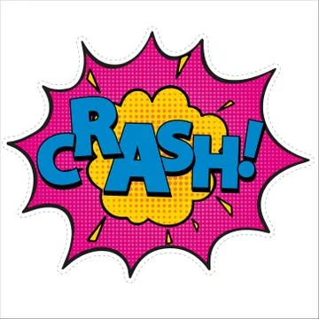 Retro style sticker patch badge with sound effect Ilustración de archivo