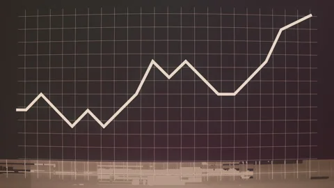 Retro Style Stock Market Line Graph Anim... | Stock Video | Pond5