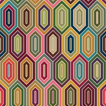 Retro style striped diamond pattern. Seamless vector illustration. Stock Illustration