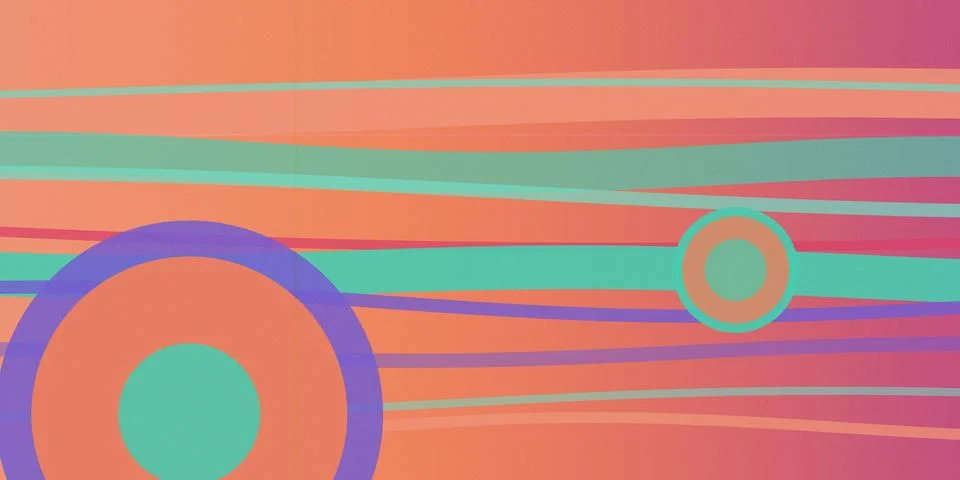 Retro-style striped gradient background with bold pink, orange, and teal to.. Stock Illustration