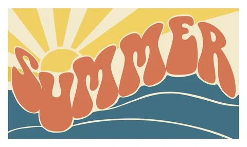 Retro style summer background template. Colorful summer background for banner Stock Illustration