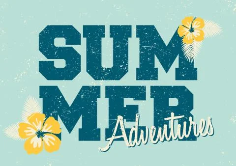 Retro Style Summer Typographic Design Stock Illustration