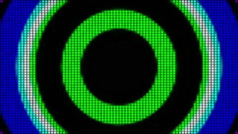 Retro Style Technology Digital Dots Explode Ring Loop Stock Footage 144852283