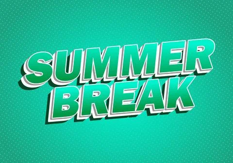 Retro style typography reading SUMMER BREAK in green and white with drop sh.. Stock Illustration