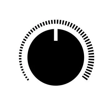 Retro style volume control knob, thermostat control, power level scale Stock Illustration