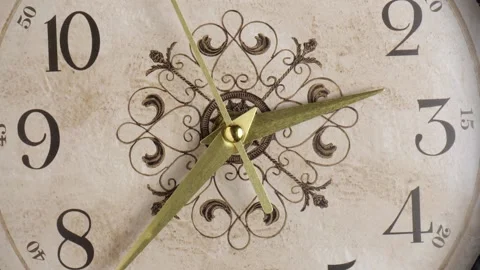 Retro style wall clock time to walk slowly Shoot in a slow motion See the sec Stock Footage 197800680