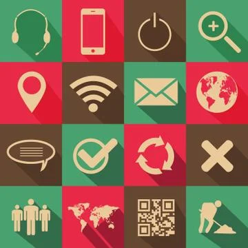 Retro style web and mobile icons Stock Illustration