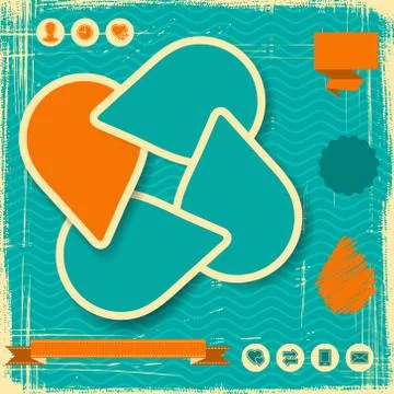 Retro Style Website Template. Vector design frame Stock Illustration
