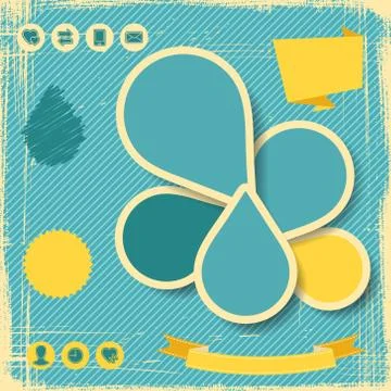 Retro Style Website Template. Vector design frame Illustrazione stock