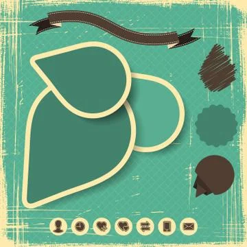Retro Style Website Template. Vector design frame Stock Illustration