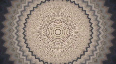 Retro style zigzag circle kaleidoscopic pattern. Vidéo 45038371