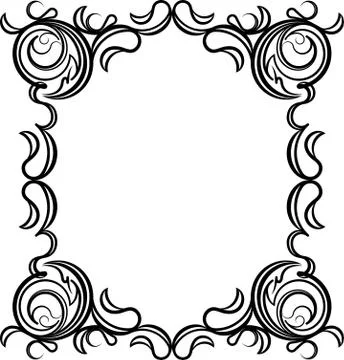 Retro-styled black frame for design. Vector illustration Illustrazione stock