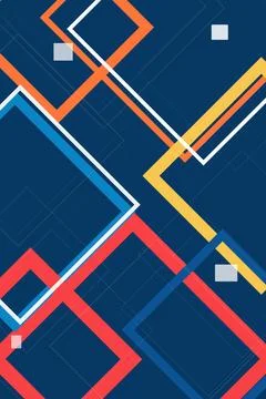 A retro-styled composition of thick arrow borders and diamond shapes in ora.. Stock Illustration