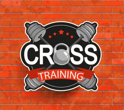 Retro styled crosstraining emblem. Stock-Illustration