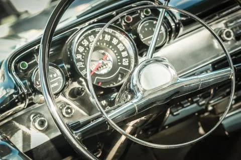 Retro styled dashboard Stock Photos