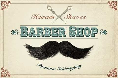 Retro styled design concept for a barber shop Stock Illustration
