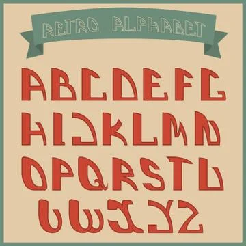 Retro styled font. Design elements. Stock Illustration