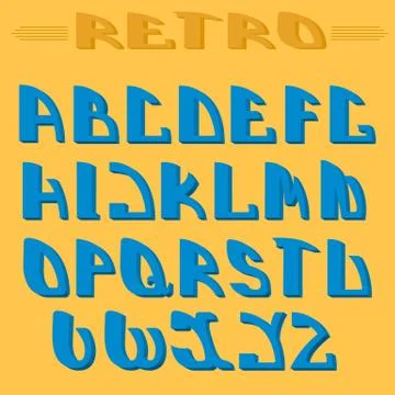 Retro styled font. Design elements. Stock Illustration