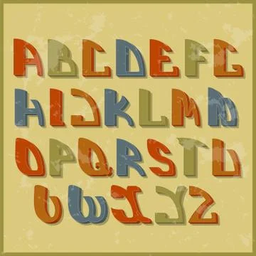 Retro styled font. Design elements. Illustrazione stock