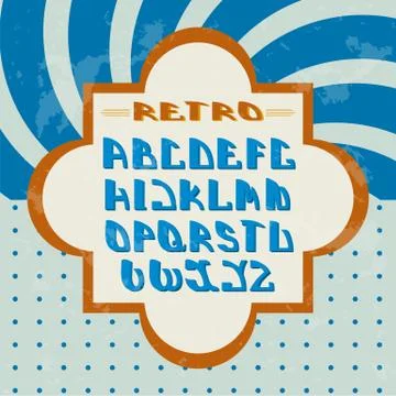 Retro styled font. Design elements. Stock Illustration