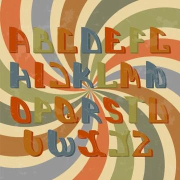 Retro styled font. Design elements. Stock Illustration