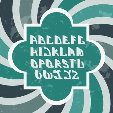 Retro styled font. Design elements. Stock Illustration