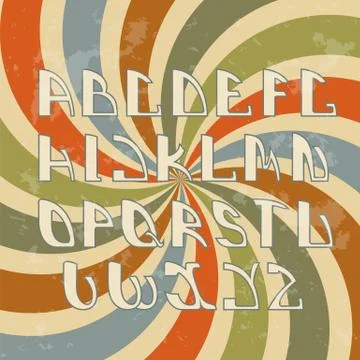 Retro styled font. Design elements. イラスト素材