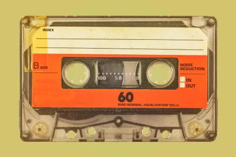 Retro styled image of a compact cassette 스톡 사진