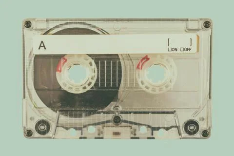 Retro styled image of a compact cassette Stock Photos