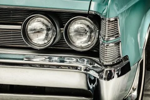 Retro styled image of a front of a classic car Foto stock