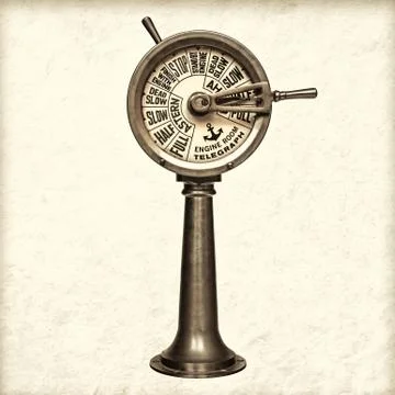 Retro styled image of a nineteenth century engine room telegraph Stock Photos
