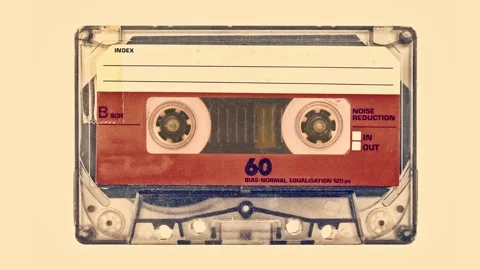 Retro styled image of an old audio compact cassette Stock Footage 310607661