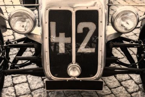 Retro styled image of an old british racing car 写真素材
