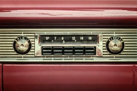 Retro styled image of an old car radio Foto stock