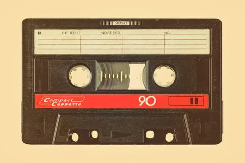 Retro styled image of an old compact cassette Stock Photos