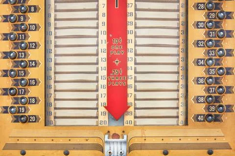 Retro styled image of an old jukebox with empty music labels Stock Photos