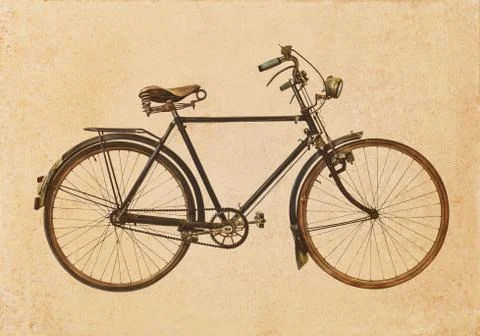 Retro styled image of an old rusty bicycle Stock Photos