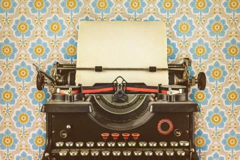 Retro styled image of an old typewriter Stock Photos