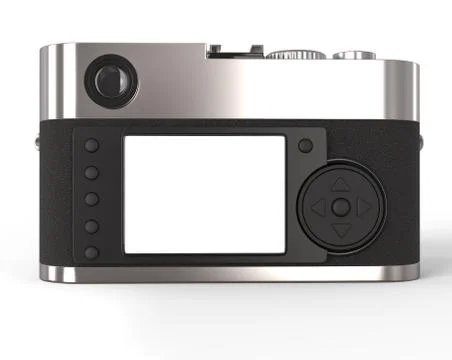 Retro styled photo camera - back view Stock Illustration