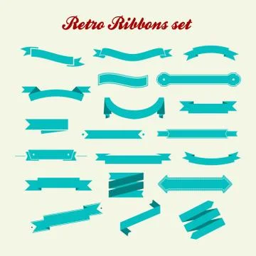 Retro styled ribbons collection. Illustrazione stock