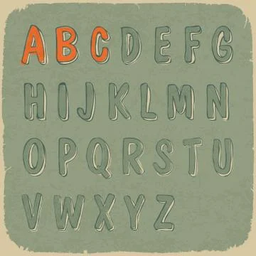 Retro styled sans-serif font. vector, eps10 Stock Illustration
