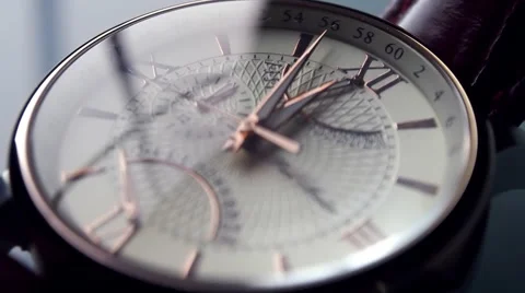 Retro Styled Watch Close-up Stock Footage 58444792