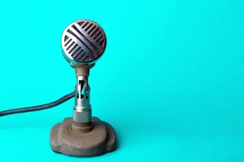 Retro stylish microphone Stock Photos