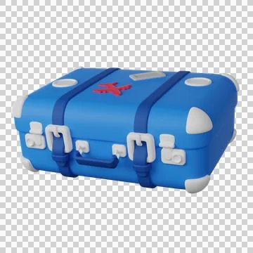 Retro suitcase 3D render icon Stock Illustration