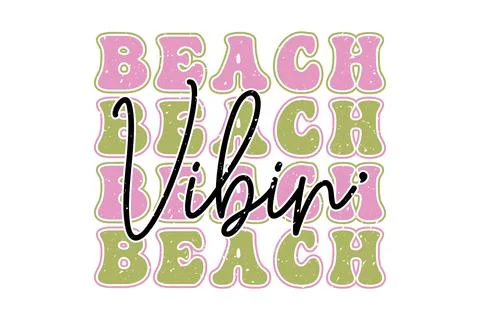 Retro Summer Beach Varsity EPS T-shirt Design Stock Illustration