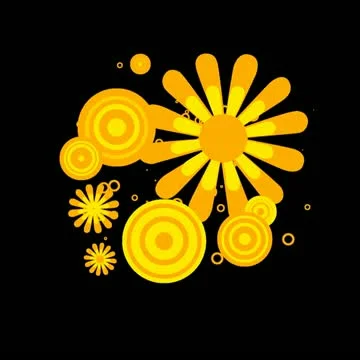 Retro Summer Flourish Motion Design Element 01 HD Stock Footage 10870722